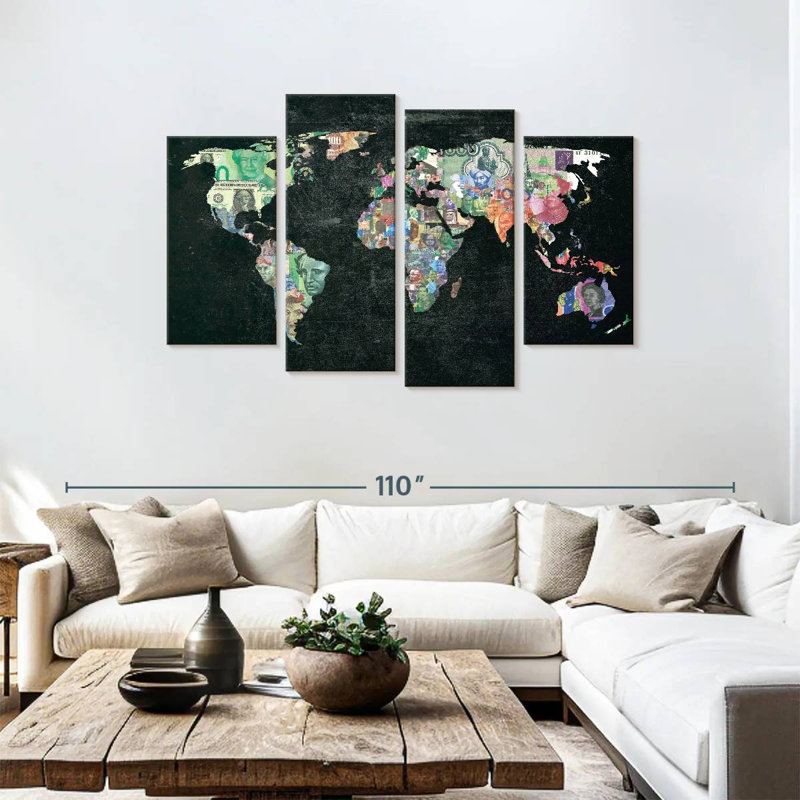Carte du monde Keiri, H 48 po x l 75 po