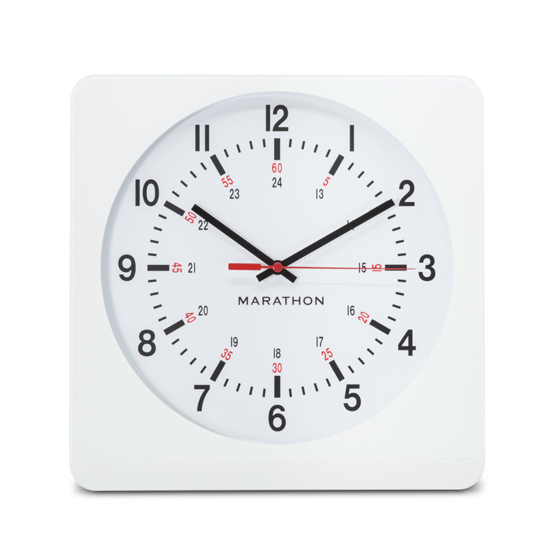 White Analog Jumbo Wall Clock with Auto-Night Light