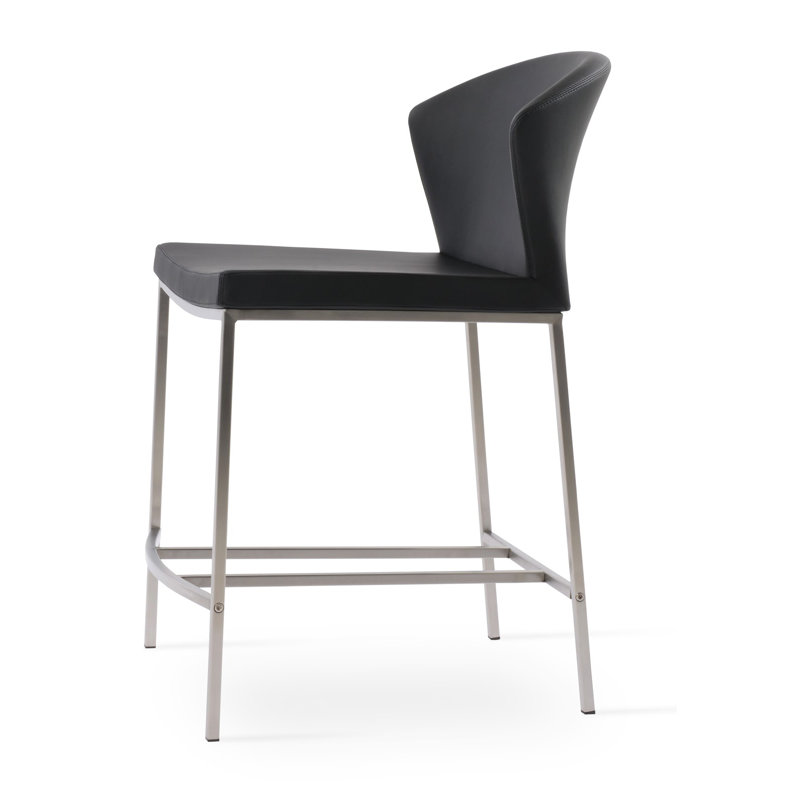 Tabouret de comptoir Capri, Similicuir noir