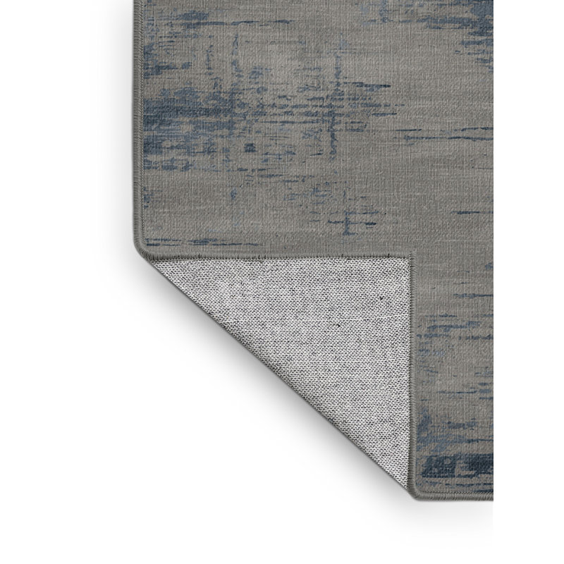 Tapis abstrait gris lavable à la machine, Rectangle de 5 pi x 8 pi