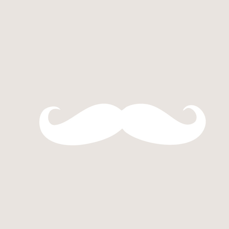 Décalcomanie murale mustache Milbrandt, Blanc