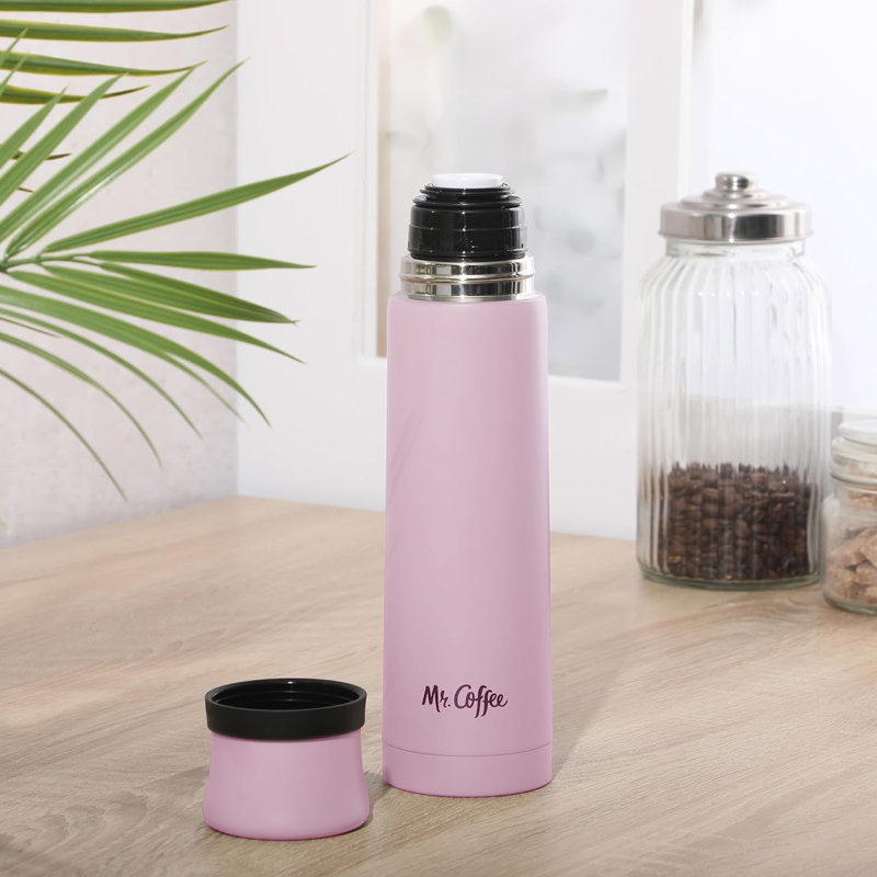 Tasse de voyage à double paroi isotherme en acier inoxydable 23 oz Mr. Coffee, Pink