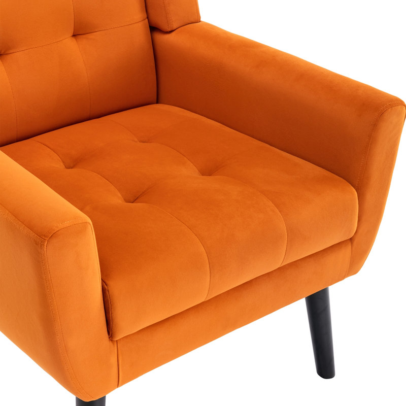 Fauteuil d'appoint Bolanle, Velours orange