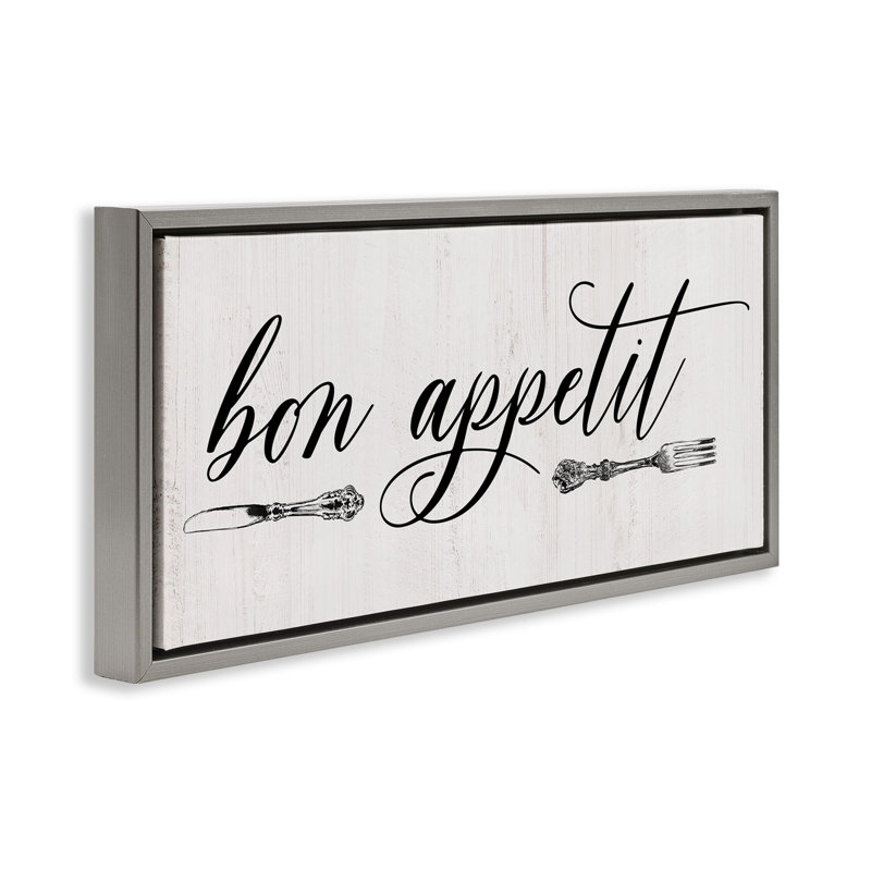 Coutellerie Bon Appetit, Cadre flottant gris lustré, H 14 po x l 31 po