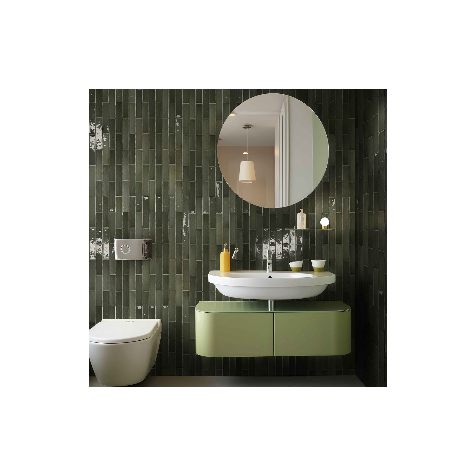 Lake Como  2" x 10" Glossy, Verde Mili