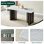 Table de salle à manger rectangulaire moderne, verre trempé avec texture de marbre, pieds brossés mat, sièges 4 à 6, finition blanche élégante