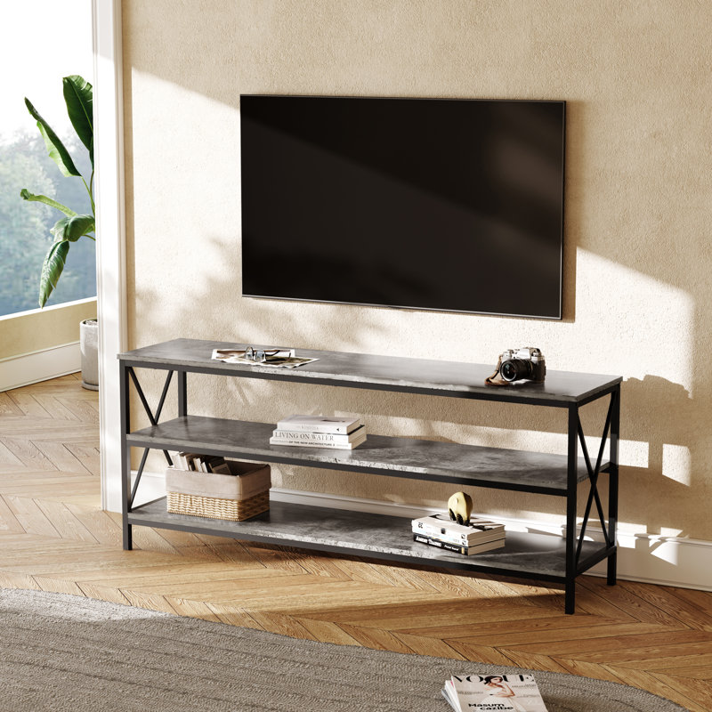 Youssouf 57.9" Wood Tv-Stand For Tvs Up To 60", Gray