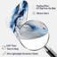 «Blue and Grey Ethereal Elixir I - Abstract Boomerang Shape», art mural asymétrique en métal-108142481