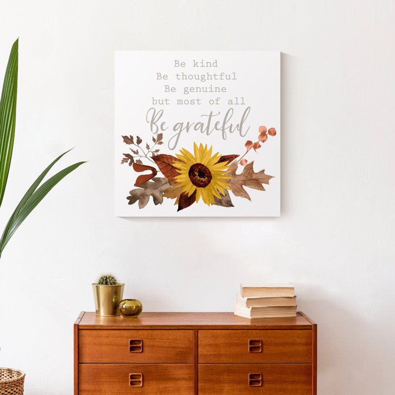 " Be Grateful Fall Sunflower "