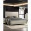 Lit de chambre à coucher tapissier en tissu grand format avec panneau DEL embossé 1pc