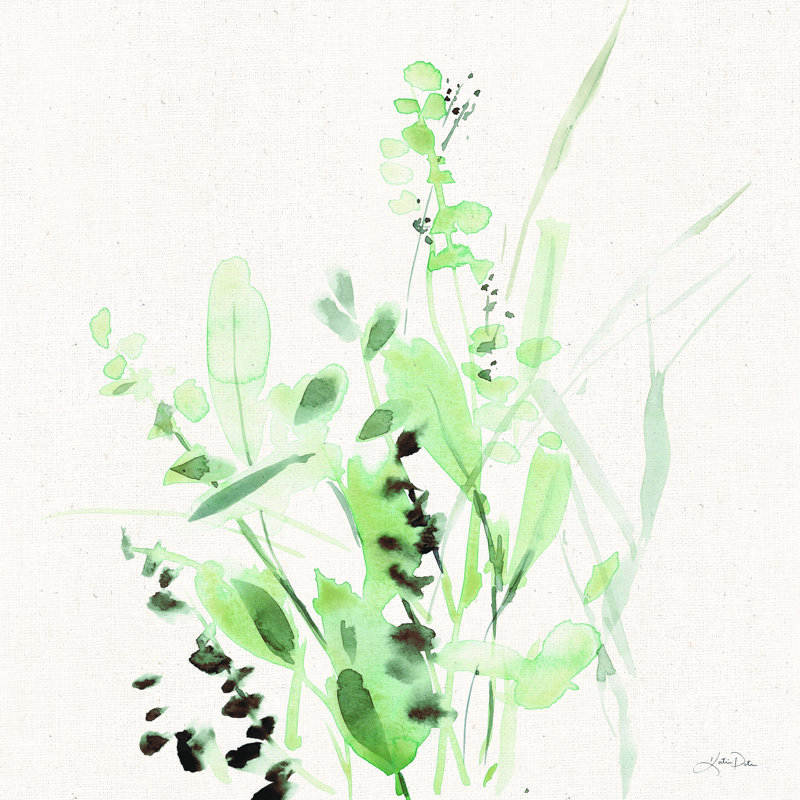 «Grasses II on Linen» par Katrina Pete - reproduction, H 30 po x l 30 po, Toile tendue