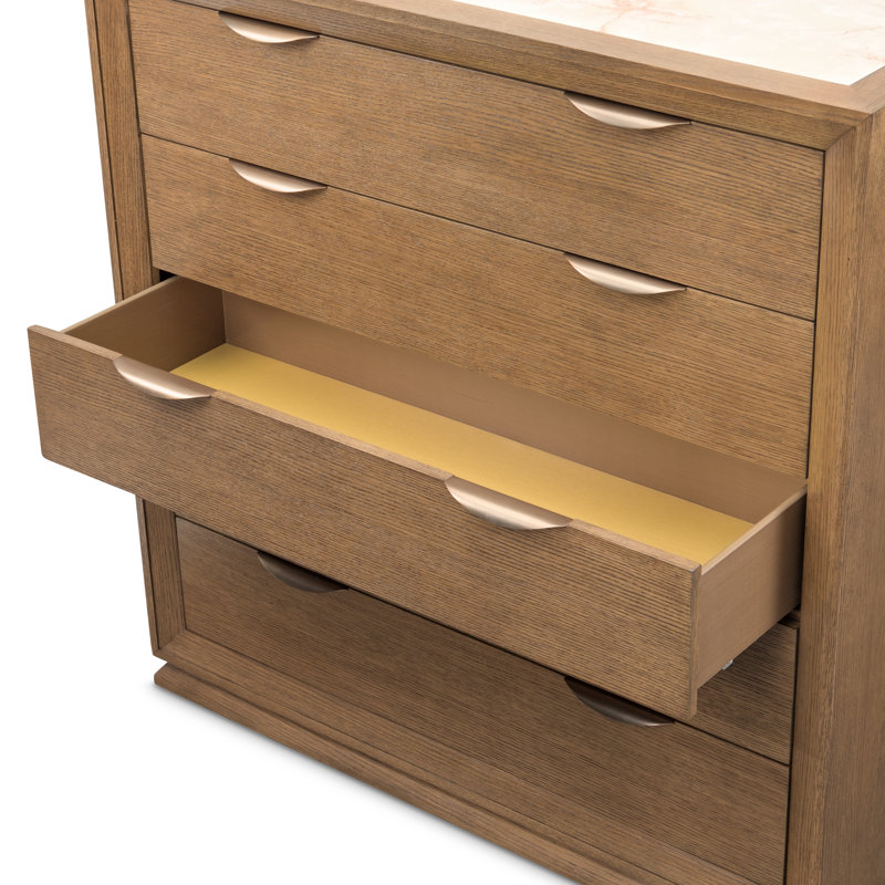 Commode à 5 tiroirs Portrait avec lumières DEL - Brun Sienne