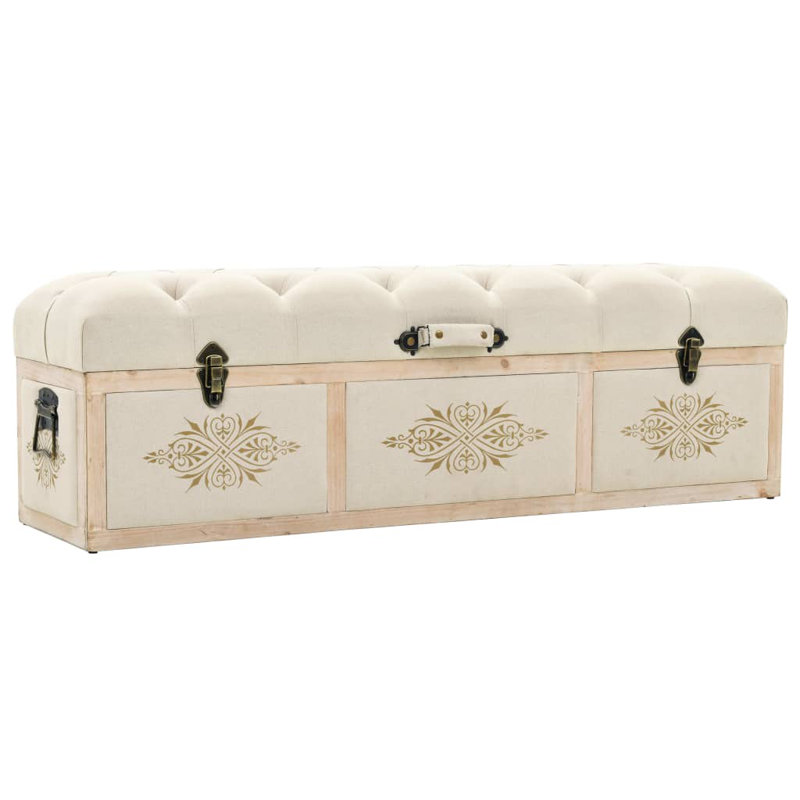 Banc de rangement en sapin massif 43,3 po