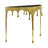 Capri 36.25" Half Moon Glass Top Console Table, Antique Gold Aluminum Cast Sofa Table-1502842861