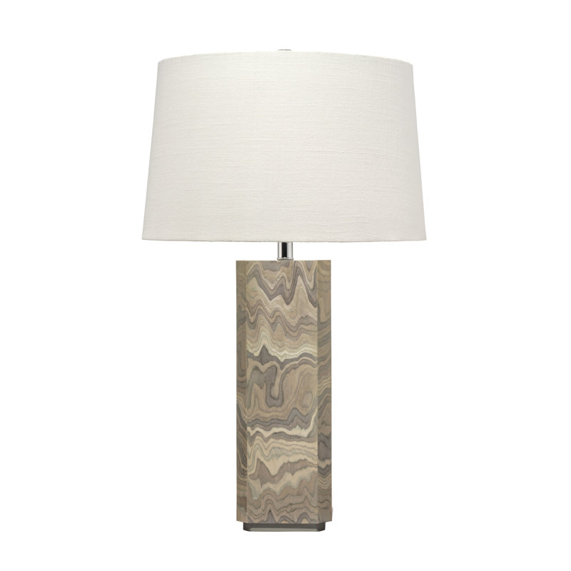 Canyon Wood Veneer Table Lamp, Sand Grey