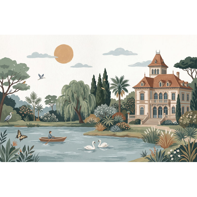 Décoration murale amovible Lake, Non tissé, 120 po x 96 po