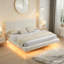 Sommier flottant rembourré moderne avec tête de lit épaisse et lumière DEL RVB-124082499