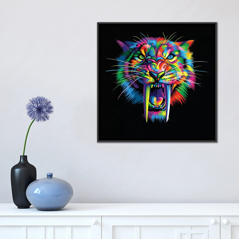 « un », impression sur toile, H 18 po x l 18 po x P 1,5 po, Toile avec cadre noir, Pas de tapis