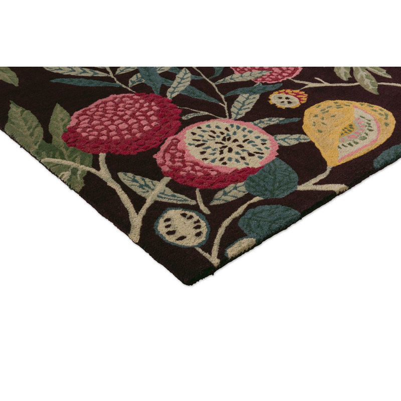 Hand Tufted Floral Area Rug, Rectangle 4'7" x 6'7"