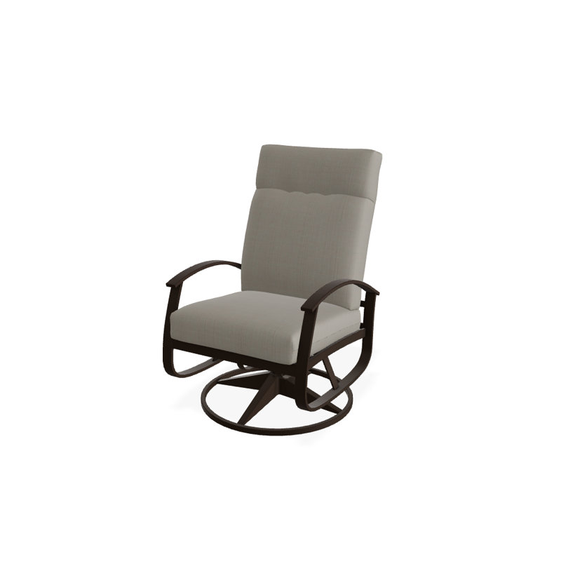 Belle Isle Outdoor Swivel Lounge Chair, Canvas Heather Beige Sunbrella® Canvas, Kona P10, Textured Kona