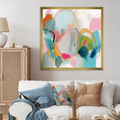 Pink Blue Minimalims Fludity V - Abstract Minimalism Wall Art
