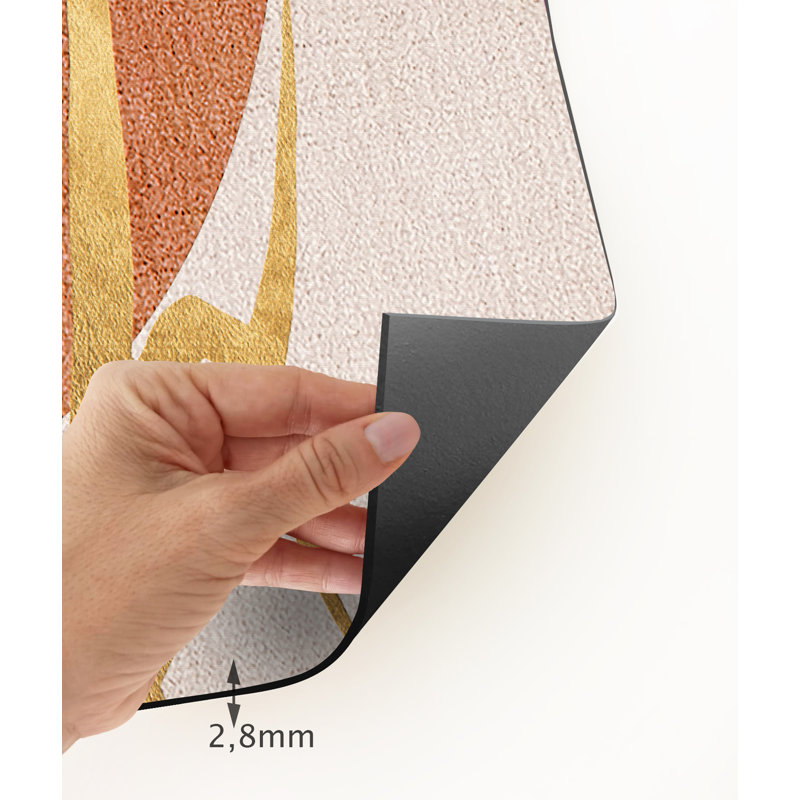 Washtenaw Vinyl Machine Printed Area Rug, Rectangle 5'3" x 7'10.5"