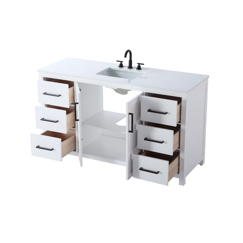 Meuble-lavabo simple 60 po, Blanc