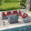 Cawanna 7 Piece Outdoor Rattan Seating Group with Cushions-1082271949-1086494707