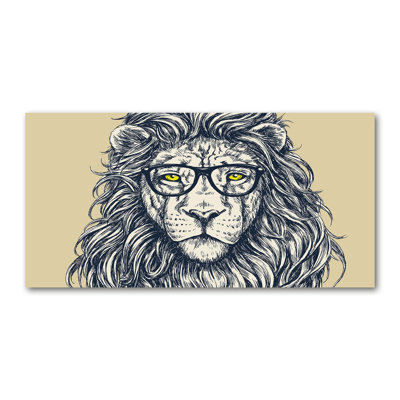 Lion Hipster - Wrapped Canvas Print