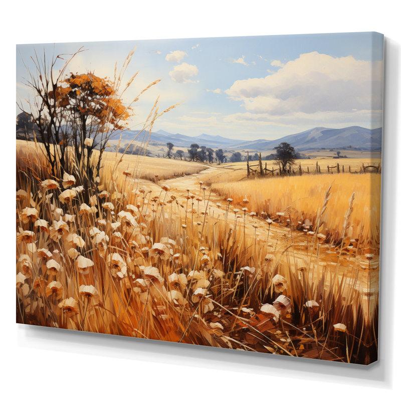 Countryside Rustling Wheat Field II - Landscapes Wall Art Prints, Toile tendue, H 12 po x l 20 po x P 1 po