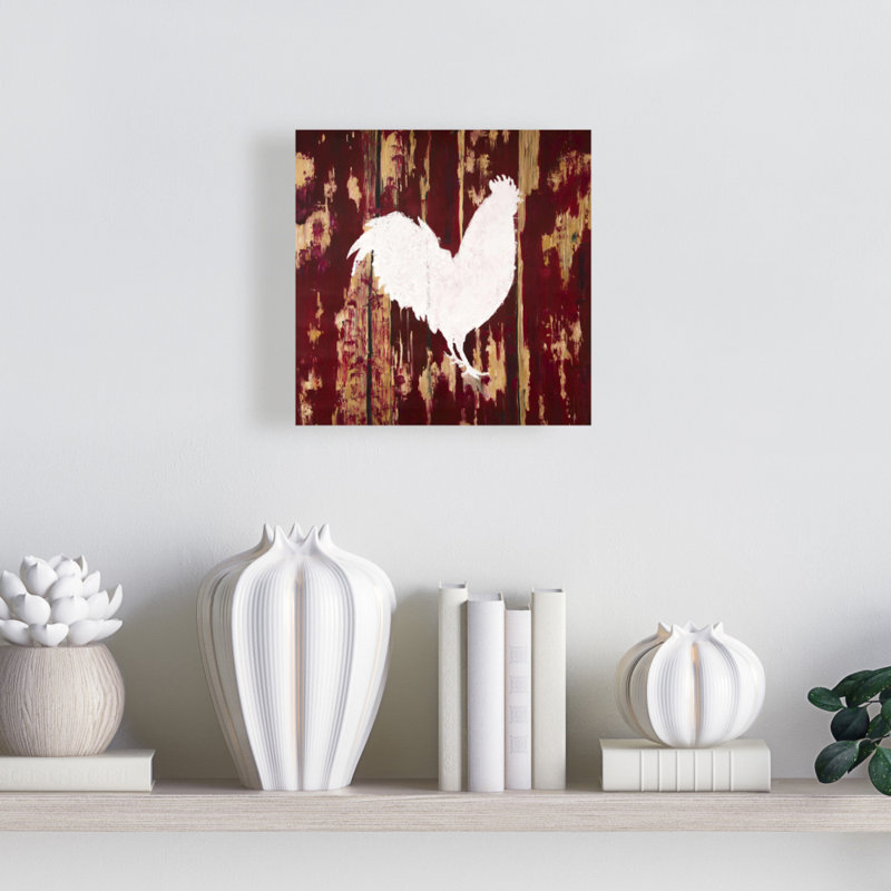 Toile à silhouette de coq rustique | Décoration de maison de campagne