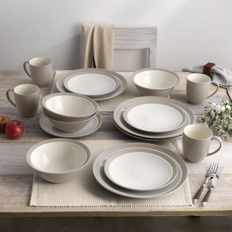Service de table 16 pièces pour 4 personnes Noritake Colorwave Curve, Sable