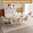 78.97" Modern Rectangle Cream White Dining Table Set with 6 Chairs for Kitchen, Bar, Living Room-1200877694-1179052233