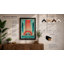Geometric Head In Coral Art Deco - Print-643889980-643889982