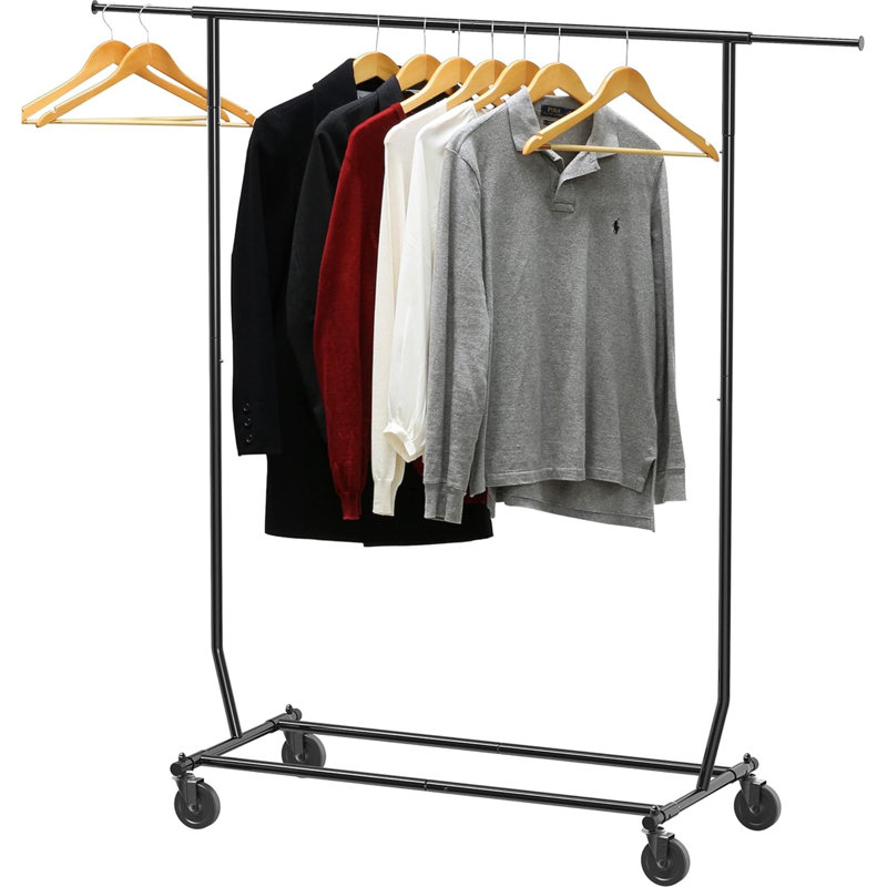 Supreme Commercial Grade Clothing Garment Rack, Chrome, Noir, noir, noir, noir