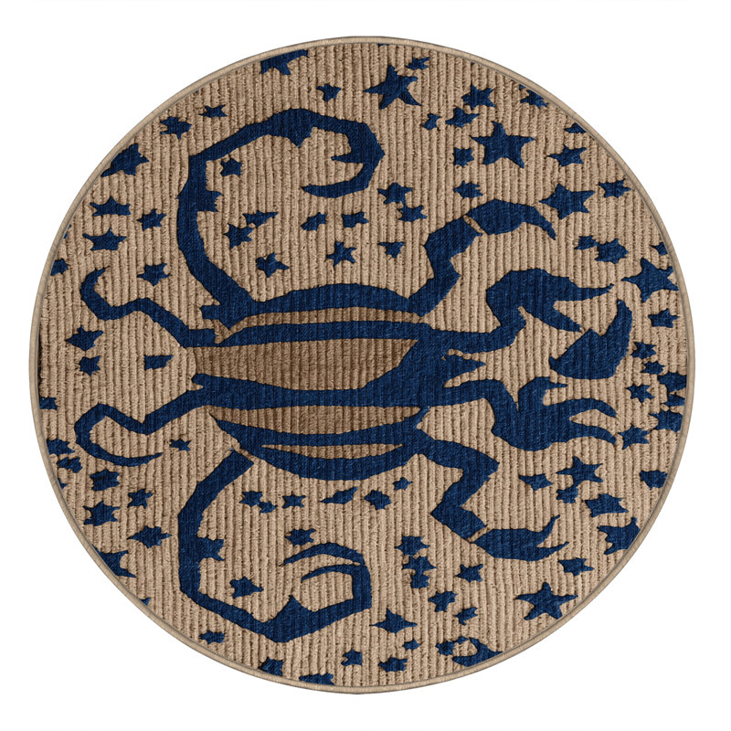 Tapis brun lavable à la machine, Rond 7 pi