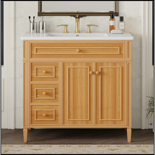 36"Bathroom Vanity With Flip Out Drawer And Sink