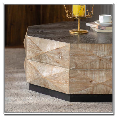 Table basse 38 pouces à motif octogonal rétro 38 po