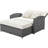 Wicker Rattan Double Chaise Lounge, 2-Person Reclining Daybed With Adjustable Back And Cushions, Free Furniture Protection Cover-395908256