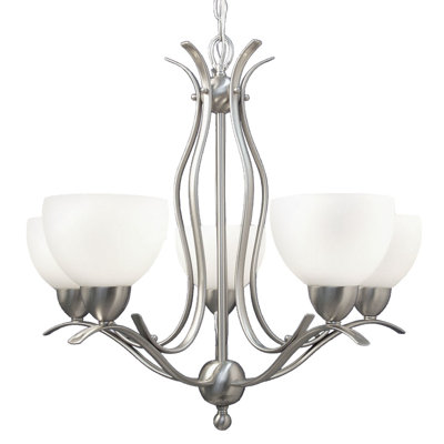 Lustre classique/traditionnel ombré 5 lumières avec accents de cristal Bromarg