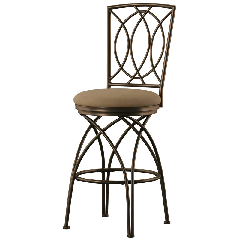 Sasun Swivel Upholstered Counter Stool with Metal Frame, Bar Stool (30" Seat Height)