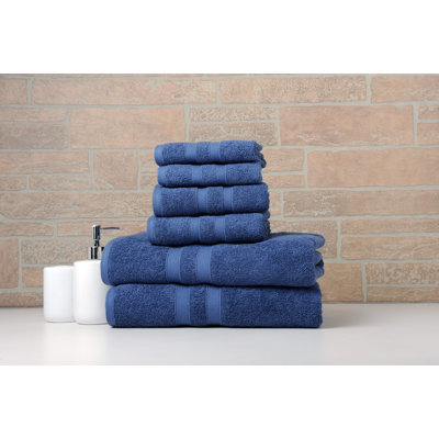JA 6 Piece Egyptian-Like Cotton Towel Set | Machine Wash Cold (Wash Before First Use) | Egyptian-Like Cotton