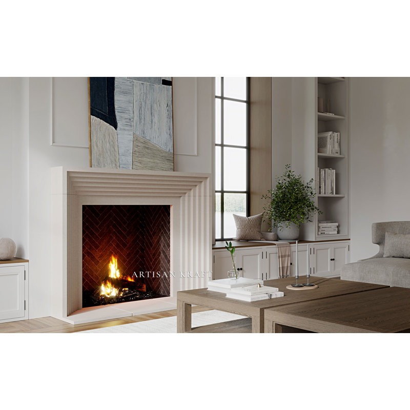 Manteau de cheminée Deco, Beige, H 51,5 po x l 67 po x P 9,5 po