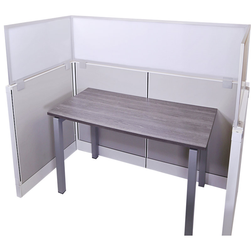 Panneau d'intimité en polycarbonate avec grand support, Aluminium, 12" H x 48" lx 0.63" D