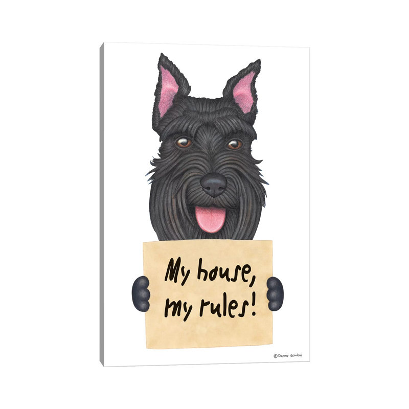 Schnauzer My House by Danny Gordon - No Frame Print on Canvas
