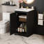 Meuble-lavabo de 20 pouces avec lavabo intégré, tablette réglable, style moderne, noir.