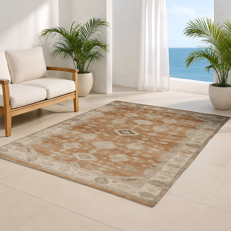 Tapis intérieur et extérieur brun Overdyed, Rectangulaire 2 pi x 3 pi