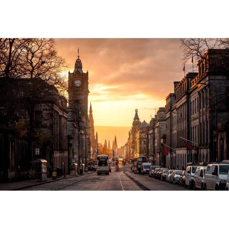 Sunset In Edinburgh by JINGXUAN JI - Wrapped Canvas Print, 51cm H x 76cm W