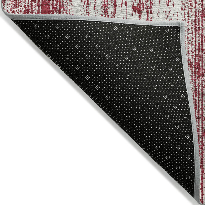 Tapis intérieur lavable rayé ivoire 10 pi x 14 pi Merlot
