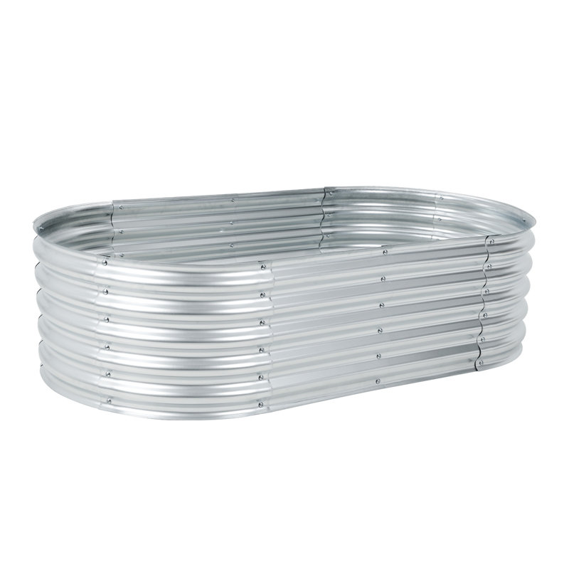 Lit de jardin surélevé galvanisé argent, H 17 po x l 63 po x P 32 po